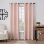Eclipse Gabriella Grommet Top Curtains for Bedroom, Single Panel, 40'' x 84'', Blush