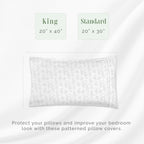 Elegant Comfort Ultra Soft Set Of 2 Sea Waves Print Pillowcases - 1500 Premium Hotel Quality Microfiber, Soft And Smooth Envelope Closure 2-Piece Pillow Covers - King, Wave Beige