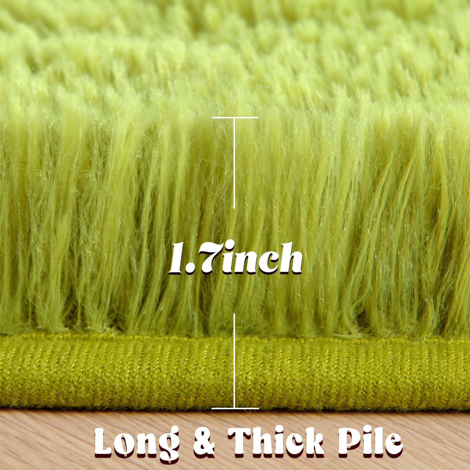 Junovo Round Rug, 4Ft, Green, Soft Area Rugs For Kids Girls Room Decor, Fluffy Shaggy Carpet, Circular Nursery Rug For Baby Room