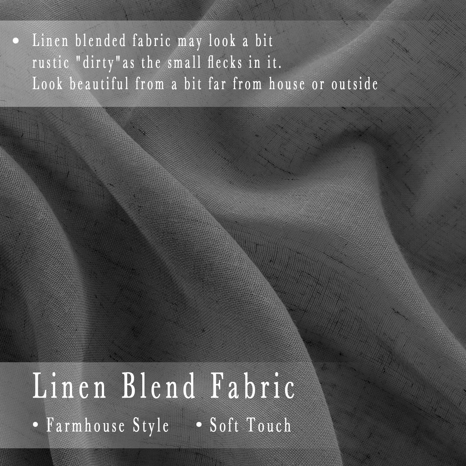 Dark Gray Curtains 24 Inch Length For Mini Kitchen Travel Half Window ,Small Short Rustic Light Filtering Linen Blend Grey Semi