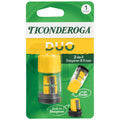 Ticonderoga Duo 2-In-1 Pencil Sharpener & Eraser, Yellow, 6 Count