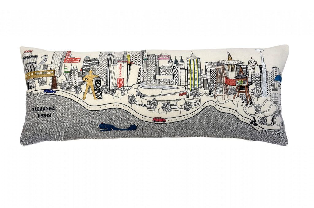 HomeRoots Cream 24' White Tulsa Daylight Skyline Lumbar Decorative Pillow