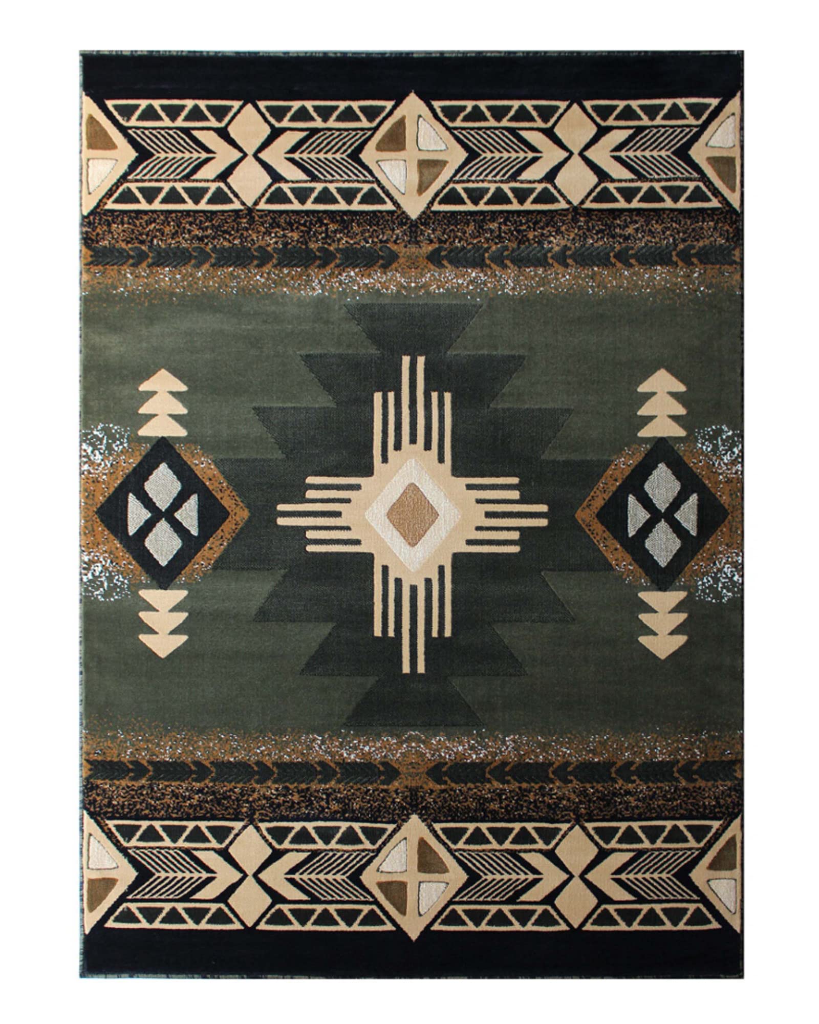 Flash Furniture Mohave Traditional Southwestern Style Area Rug - Rustic Sage Accent Rug - 5' X 7' - Olefin Fibers With Jute Backing