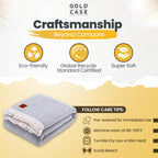 Gold Case Turkish Bed Blanket - 100% Recycled Cotton Queen Blanket For Bed 90X90 - Super Soft Cotton Blankets Queen Size - Layer