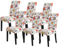 FORCHEER Printed Stretchable Parson Chair Covers for Dining Room Set of 6,Pattern Stretch Dining Chair Slipcover Washable Remova