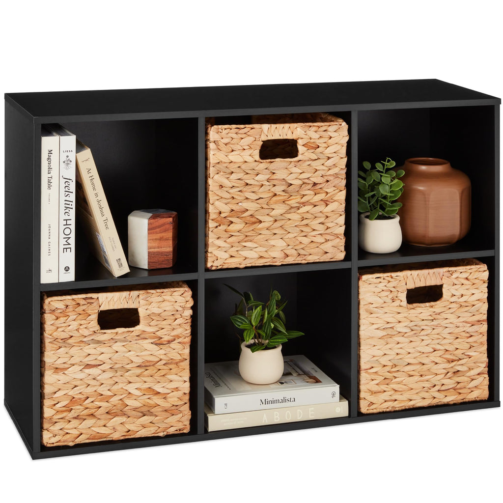 Best Choice Products 6-Cube Storage Organizer, 11In Shelf Opening, Bookcase, Display Shelf, Customizable W/ 3 Removable Back Panels – Greige