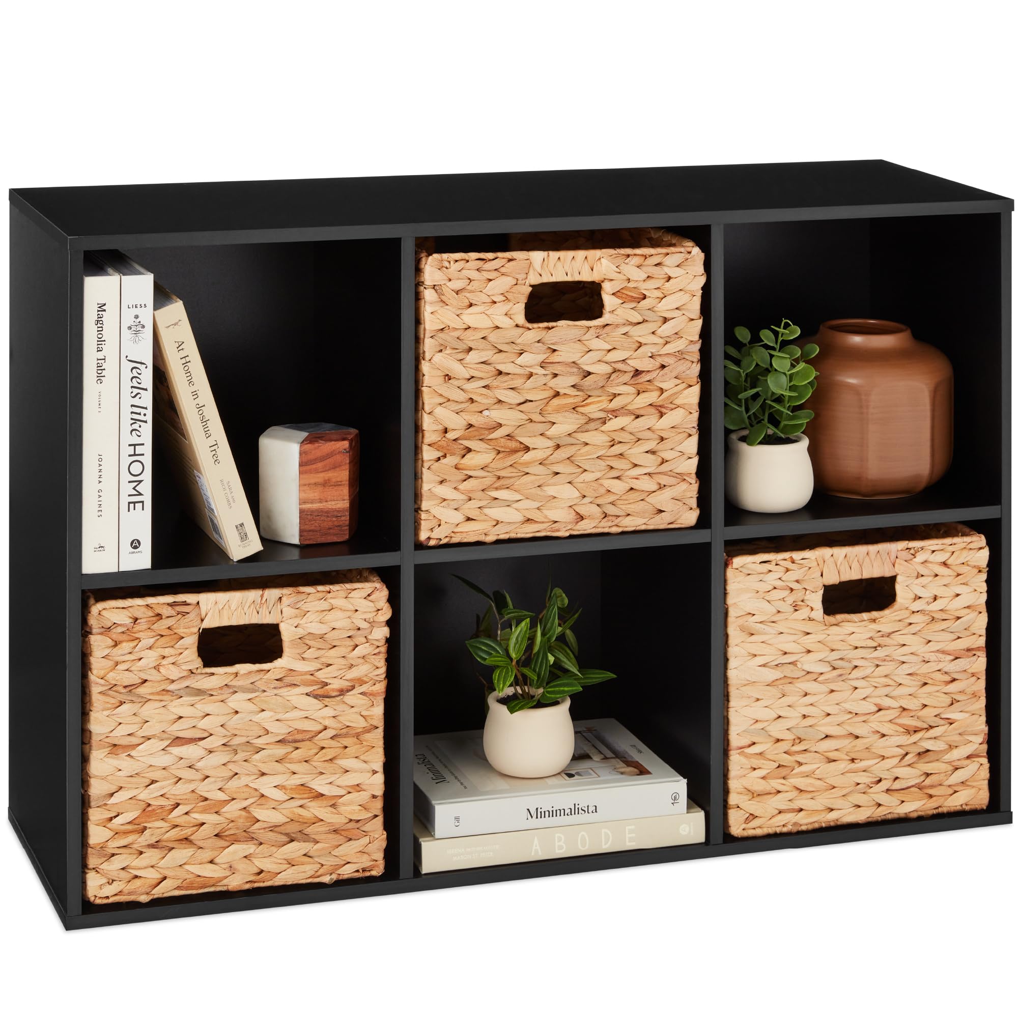 Best Choice Products 6-Cube Storage Organizer, 11In Shelf Opening, Bookcase, Display Shelf, Customizable W/ 3 Removable Back Panels – Greige