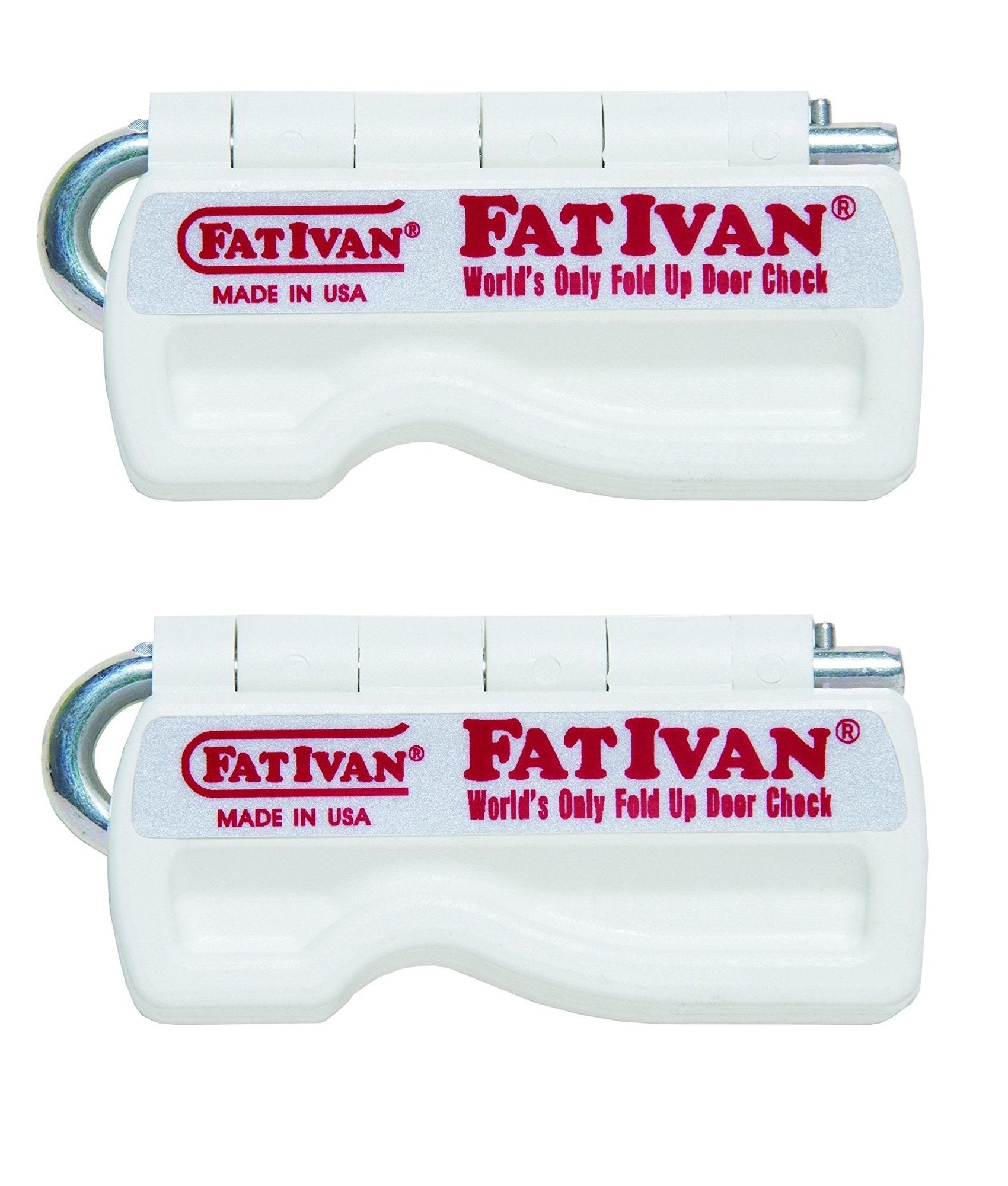 The Original Fat Ivan Fold Up Doorstop Wedge With Magnet White (Pack Of 2)