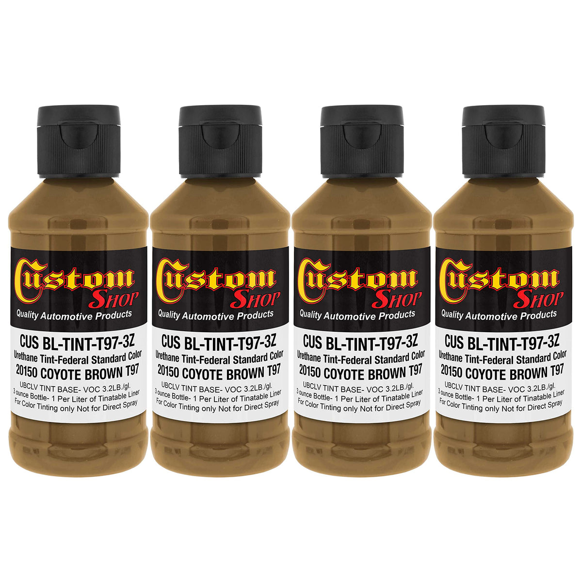 Custom Coat Camouflage Series 3 Ounce (Coyote Brown Federal Standard Color #20150) - Pack Of 4 - Urethane Tint Concentrate For T