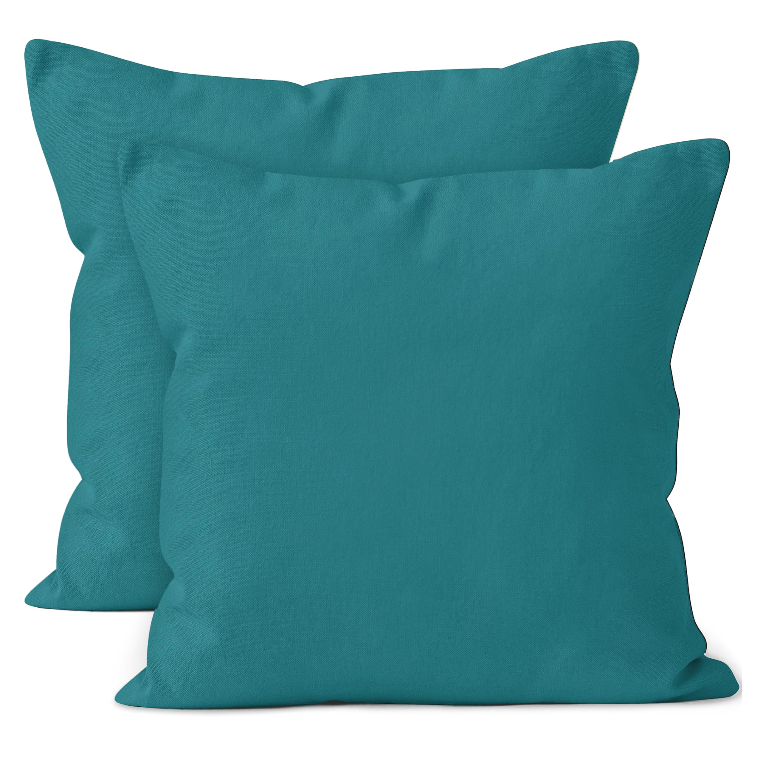 Encasa Cotton Throw Pillow Covers Set Of 2 I 20X20 In (50X50 Cm) - Mauve I No Insert I Plain Square Pillowcases I Machine Washab