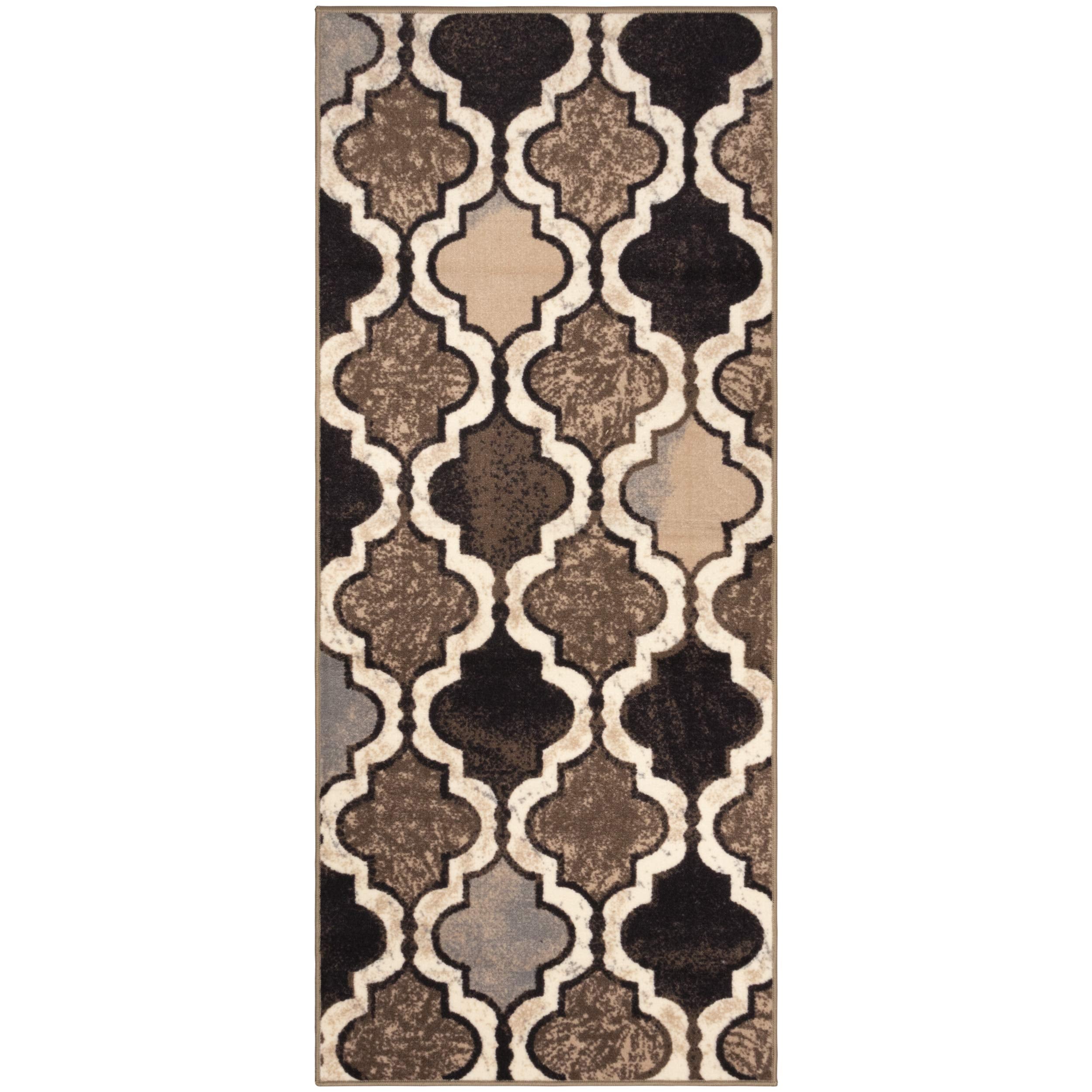 SUPERIOR Indoor Runner Area Rug for Kitchen, Bedroom, Living Room, Entryway, Hallway with Non-Slip Backing, Washable, Perfect fo