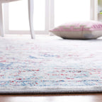 Safavieh Brentwood Collection 8' X 10' Ivory/Blue Bnt832B Medallion Distressed Non-Shedding Living Room Bedroom Dining Home Offi