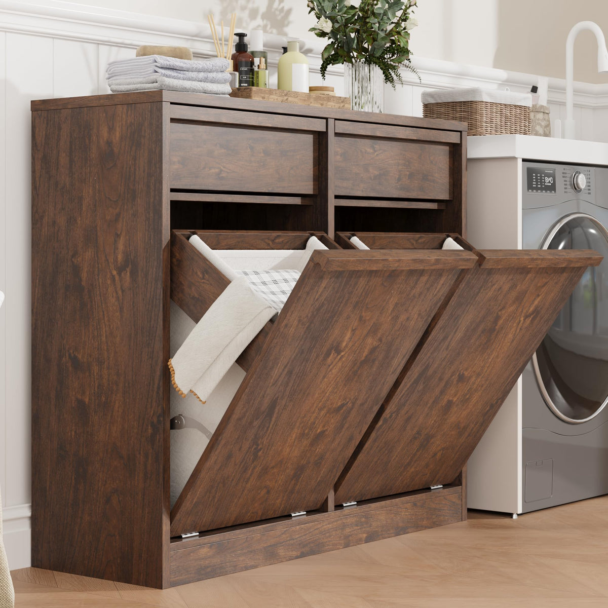 TiltOut Laundry Hamper Cabinet  20 Gallon, Double Cabinet