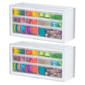 IRIS USA Craft Cabinet Storage, Screw Organizer, Hardware Storage Organizer, 10 Drawer Parts Cabinet, 2 Pack Art Storage Cabinet