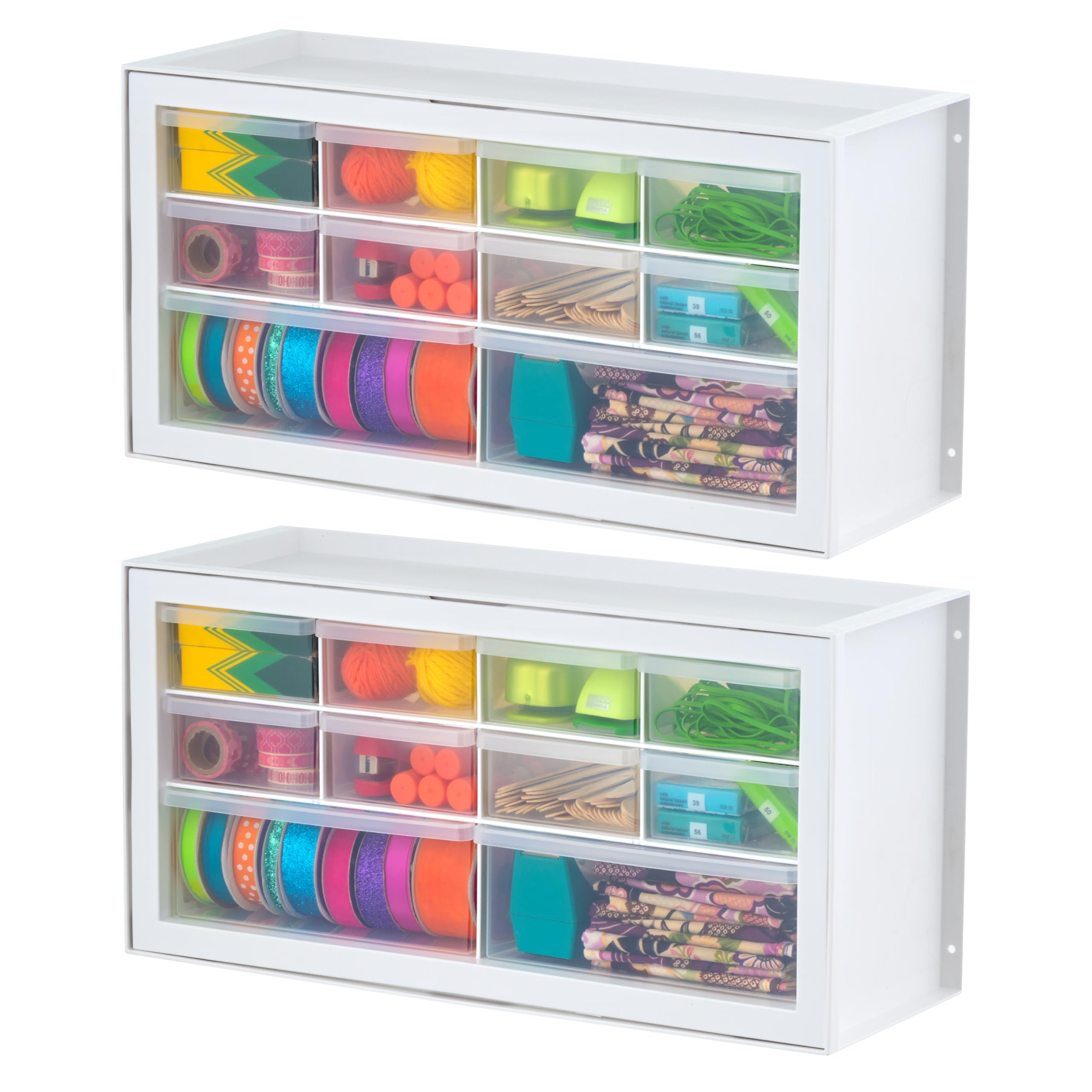 IRIS USA Craft Cabinet Storage, Screw Organizer, Hardware Storage Organizer, 10 Drawer Parts Cabinet, 2 Pack Art Storage Cabinet