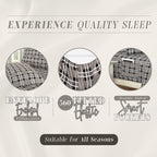 Elegant Comfort Lilliana Plaid 6-Piece Sheet Set, Supreme Coziness Fade & Wrinkle Resistant, 1500 Premium Hotel Quality Microfiber, Sheet Featuring Smart Pockets, Plaid Sheet Set, Full, Gray