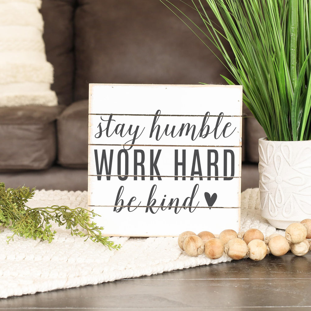Sincere Surroundings Pet10158 Work Hard 8 X 8, White