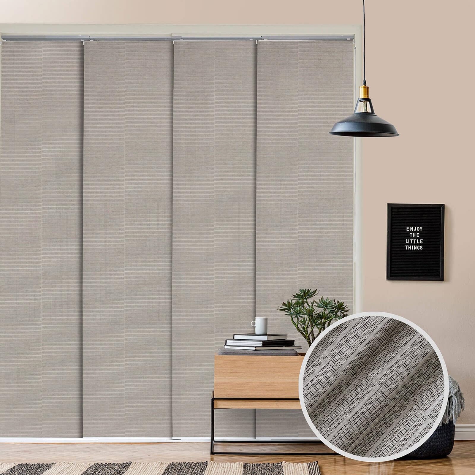 GoDear Design Adjustable Sliding Vertical Panel Track Blinds 45.8- 86 W x 96 H, Extendable Patio Blinds for Sliding Doors and La