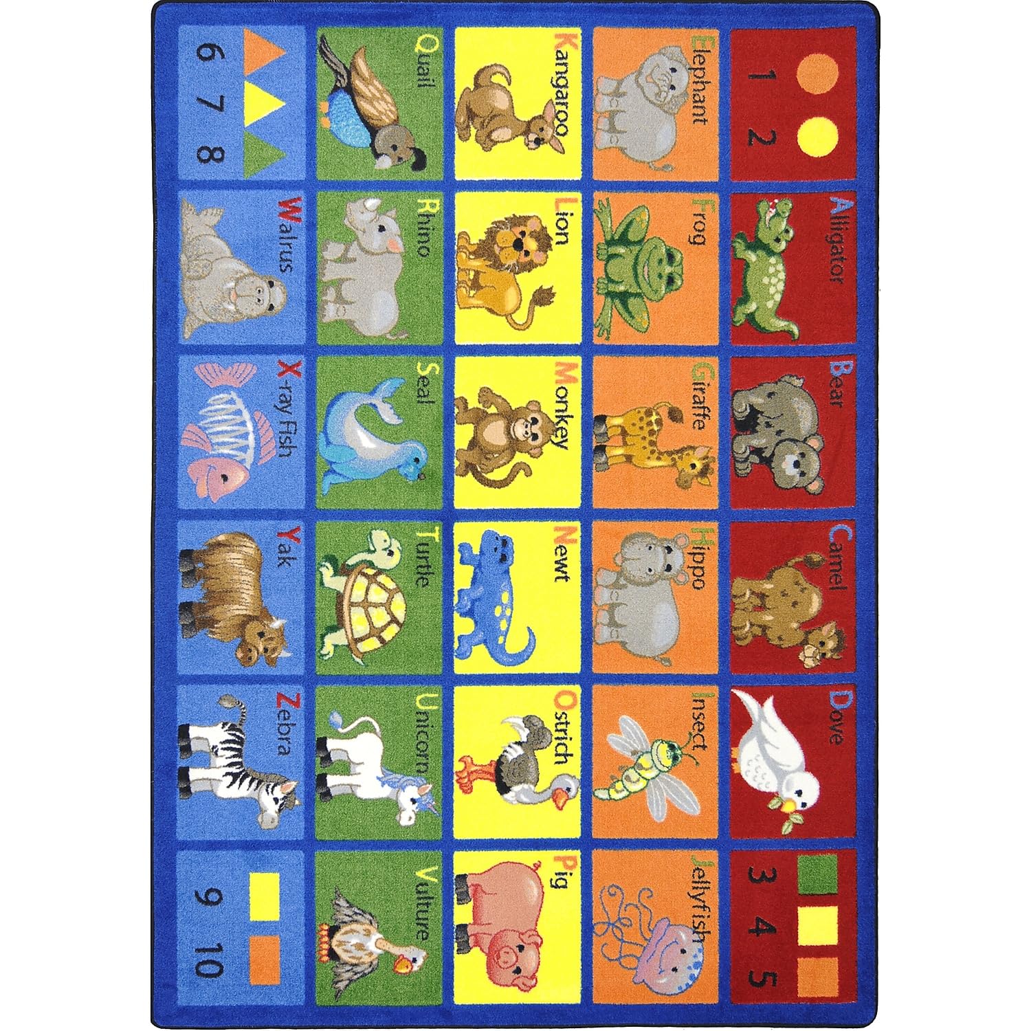 Joy Carpets Animal Phonics Rug, Multi, 5 '4 '' x 7 '8 ''