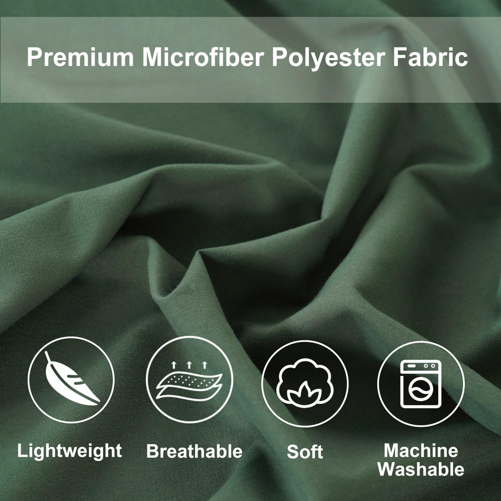 Downcool Full Size Comforter Sets, 7Pcs Full Size Bedding Sets Sage Green, All Season Down Alternative Bedding Comforter Sets Wi