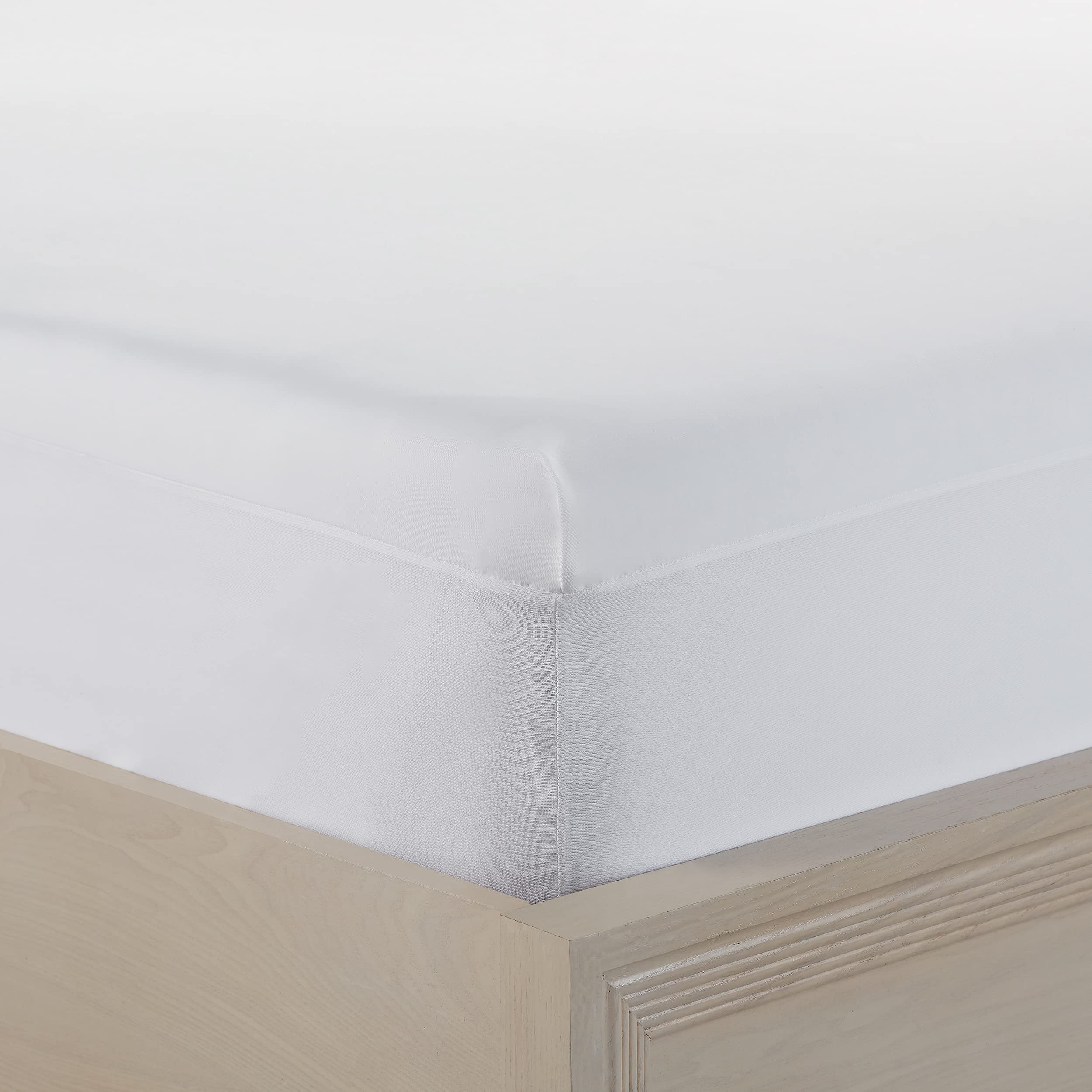 Serta Power Chill California King Size Waterproof Mattress Cover, Soft And Breathable Cooling Mattress Protector, 15' Elastic Deep Pocket For Secure Fit, White