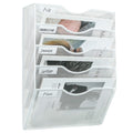 Pag Hanging Wall File Holder Mail Organizer Wall Mount Document Letter Rack, 5-Tier, White