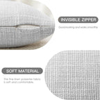 Otostar Pack Of 2 Throw Pillow Covers 16X16 Inch Linen Light Grey Pillowcases Farmhouse Decorative Solid Pillow Covers 40X40 Cm