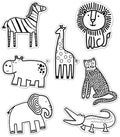 Schoolgirl Style Simply Safari 36-Piece Black And White Animal Bulletin Board Cutouts, Animal Cutouts For Bulletin Board, Safari