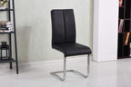 Best Master Furniture Bailey Modern Leather Dining Side Chair, Set Of 2, Black