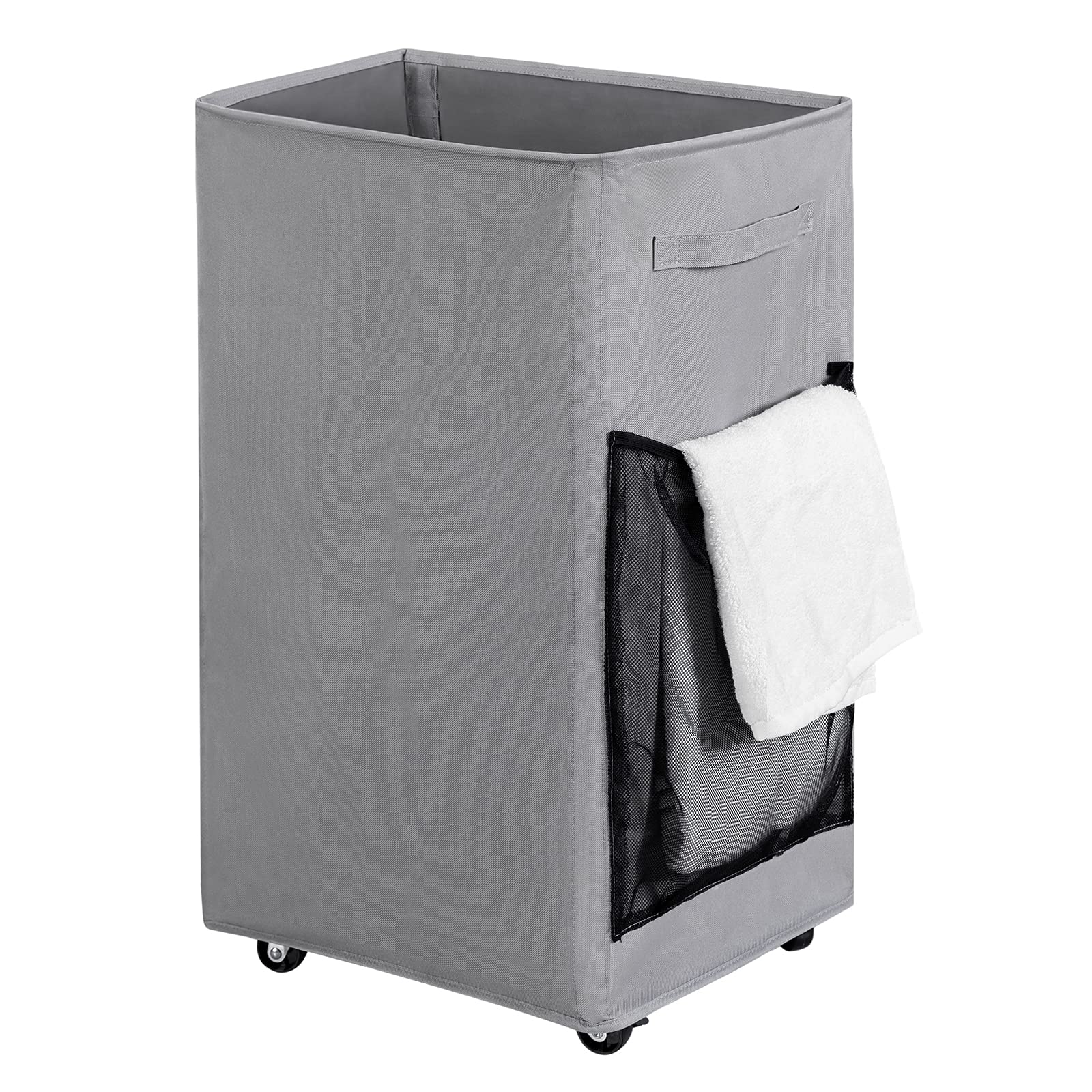 Chrislley 90L Rolling Laundry Basket Large Laundry Hamper with Wheels Collapsible Hamper Tall Storage Cart Foldable Clothes Orga