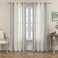 Linen Curtains 96 Inches Long For Living Room Bedroom 2 Panels Set Grommet Vintage Striped Flax Country Rustic Window Curtains N
