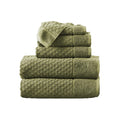 Green Bath Towels - 100% Cotton 6 Piece Towel Set - 2 Bath Towels, 2 Hand Towels, 2 Washcloths - Absorbent, Durable, Quick-Dry T
