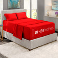 Nestl Microfiber Bed Linen Set, 4 Pieces - Twin, Cherry Red, Deep Pocket, Soft & Fade Resistant
