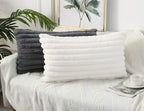 Panod Faux Fur Decorative Lumbar Throw Pillow Covers 12 X 26,Long Boho Lumbar Pillow Covers Pillow Case Cushion Case For Couch B