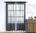 Pi Sheer Curtain 108 Inches Long 4 Panels,Light Window Drapery Soft Airy Voile With Rod Pocket For Living Room/Bedroom/Patio Door/Sliding Glass Door(W42Xl108,Black)
