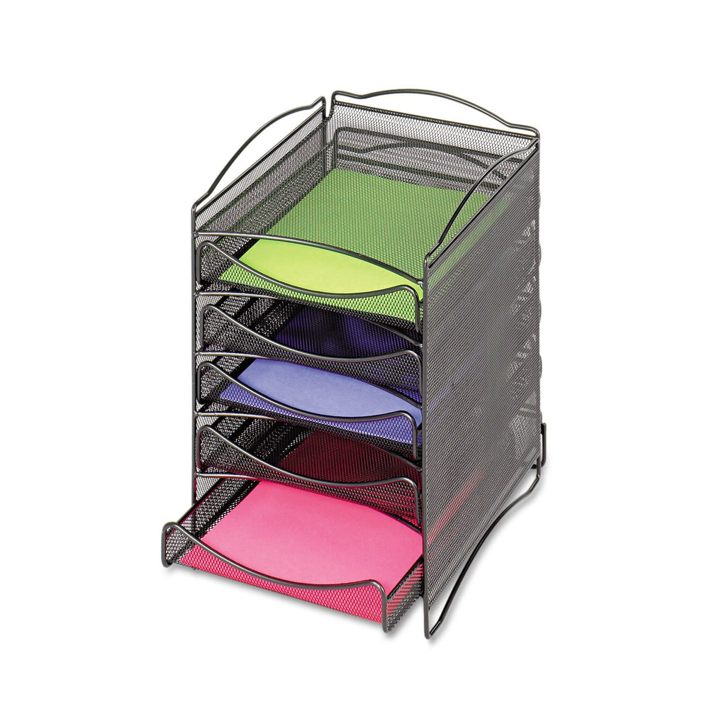 Safco Products 9432Bl Onyx Mesh Literature Organizer, 5 Drawer, Black