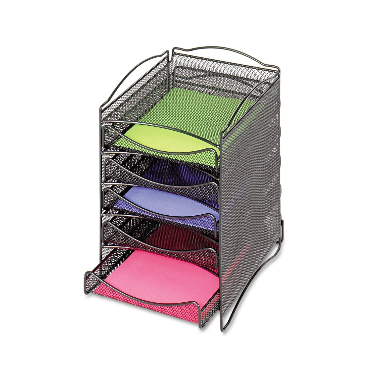 Safco Products 9432Bl Onyx Mesh Literature Organizer, 5 Drawer, Black