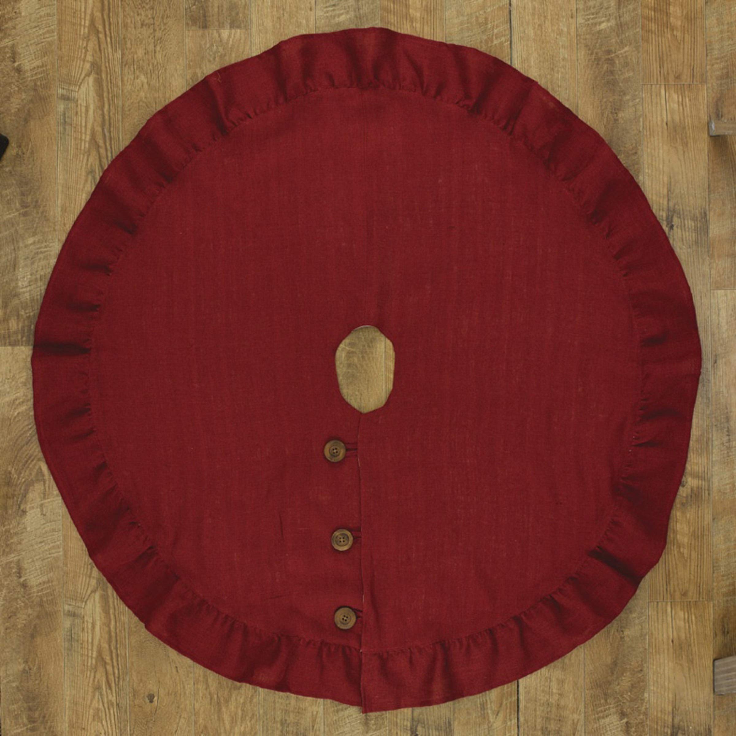 Park Designs Holiday Collection Jute Burlap Tree Skirt 24 Red
