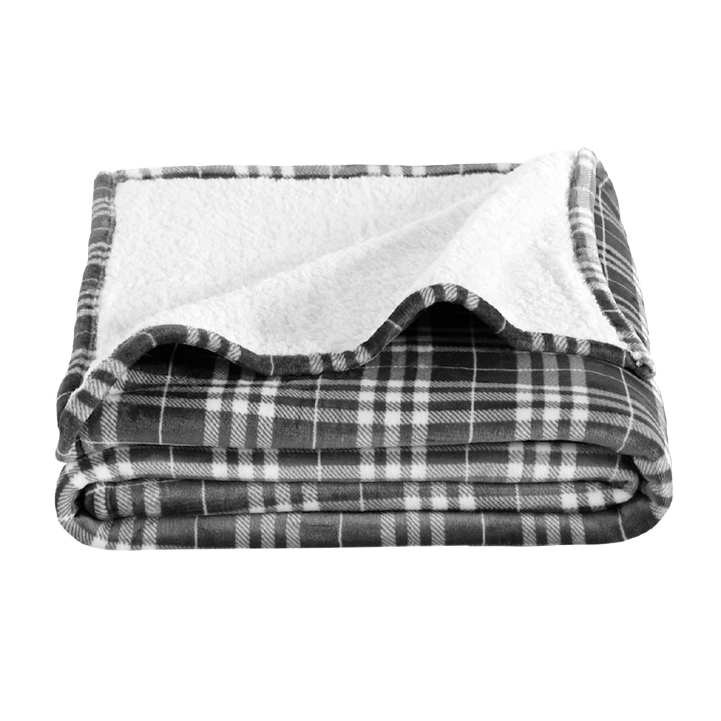 Bare Home Sherpa Fleece Blanket - Twin/Twin Extra Long - Blanket for Bed, Sofa, Couch, Camping and Travel - Warm & Lightweight -