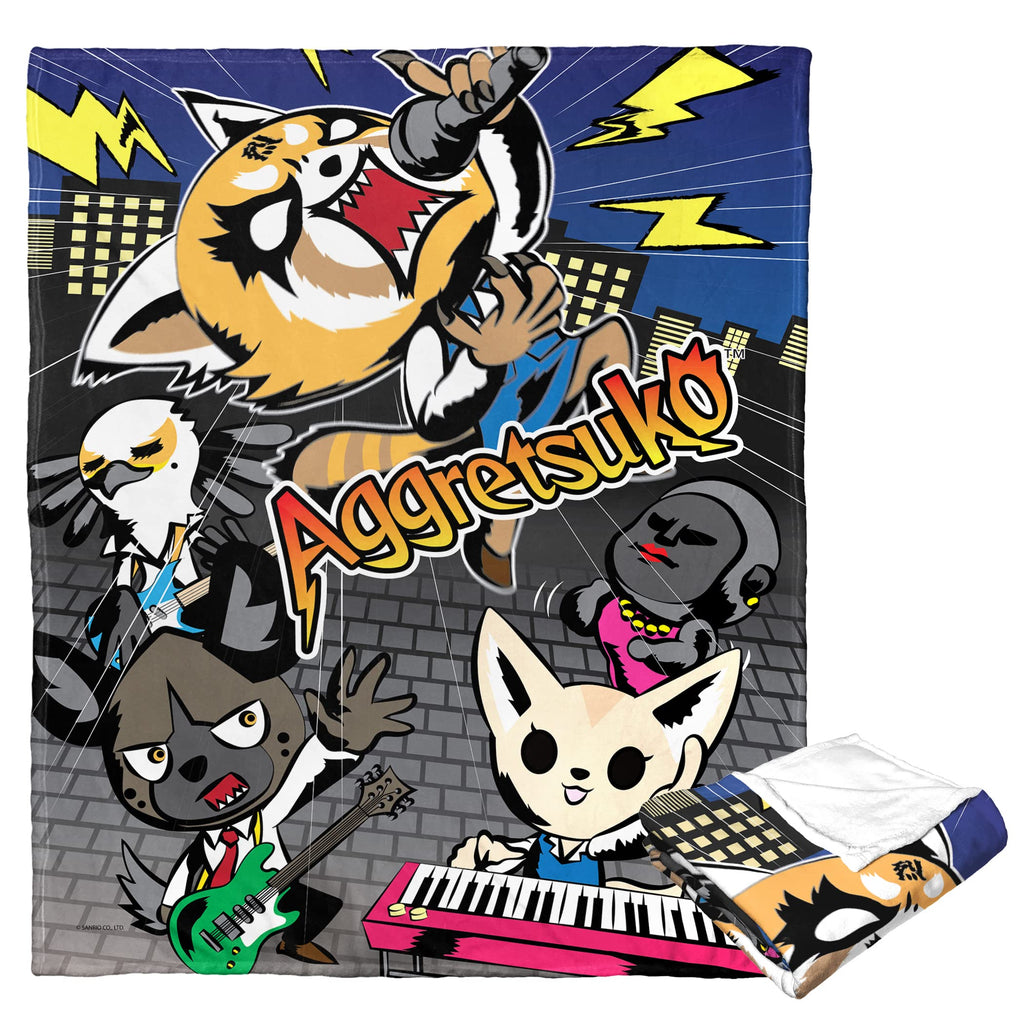 Northwest Aggretsuko Silk Touch Throw Blanket, 50'' X 60'', Metal Band