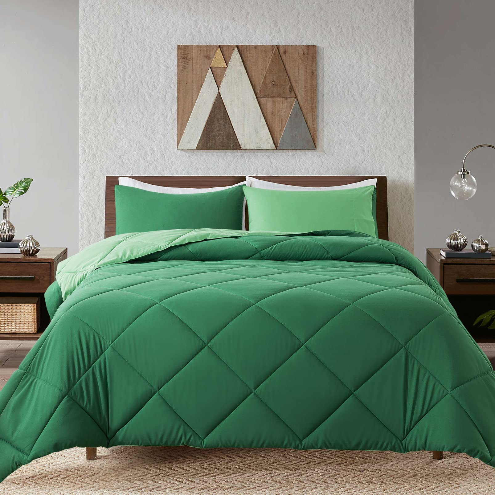 Decroom Lightweight King Comforter Set With 2 Pillow Sham - 3 Pieces Set - Quilted Down Alternative Comforter/Duvet Insert For A