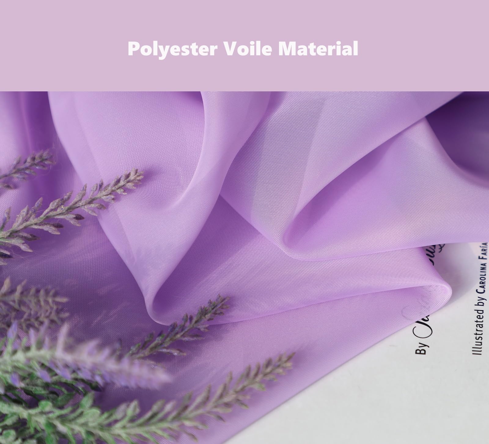 Pi Sheer Curtain 108 Inches Long,Light Window Drapery Soft Airy Voile With Rod Pocket For Living Room/Bedroom/Patio Door/Sliding Glass Door 2 Panels(W42Xl108,Violet Purple)