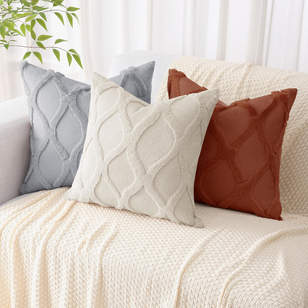 Decoruhome Throw Pillow Covers 12X20 Inch Set Of 2, Soft Plush Faux Fur Wool Lumbar Pure White Couch Pillow Covers, Decorative Pillow Cases For Bed Sofa Living Room Home Decor