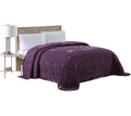 Beatrice Home Fashions Medallion Chenille Bedspread, Full, Eggplant