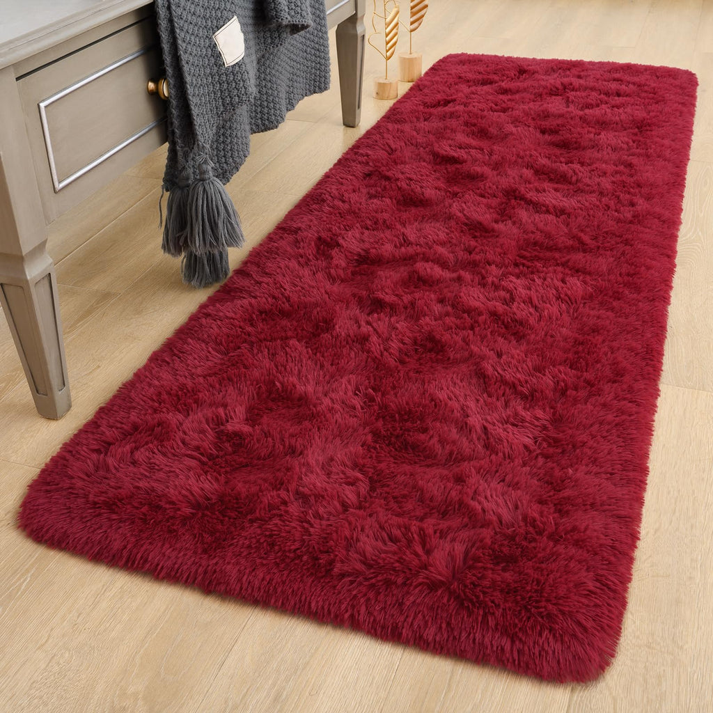 Detum Wine Red Runner Rug 2X6 For Hallyway Entryway Kitchen Fluffy Area Rugs For Bedroom Soft Kids Room Rugs Furry And Washable