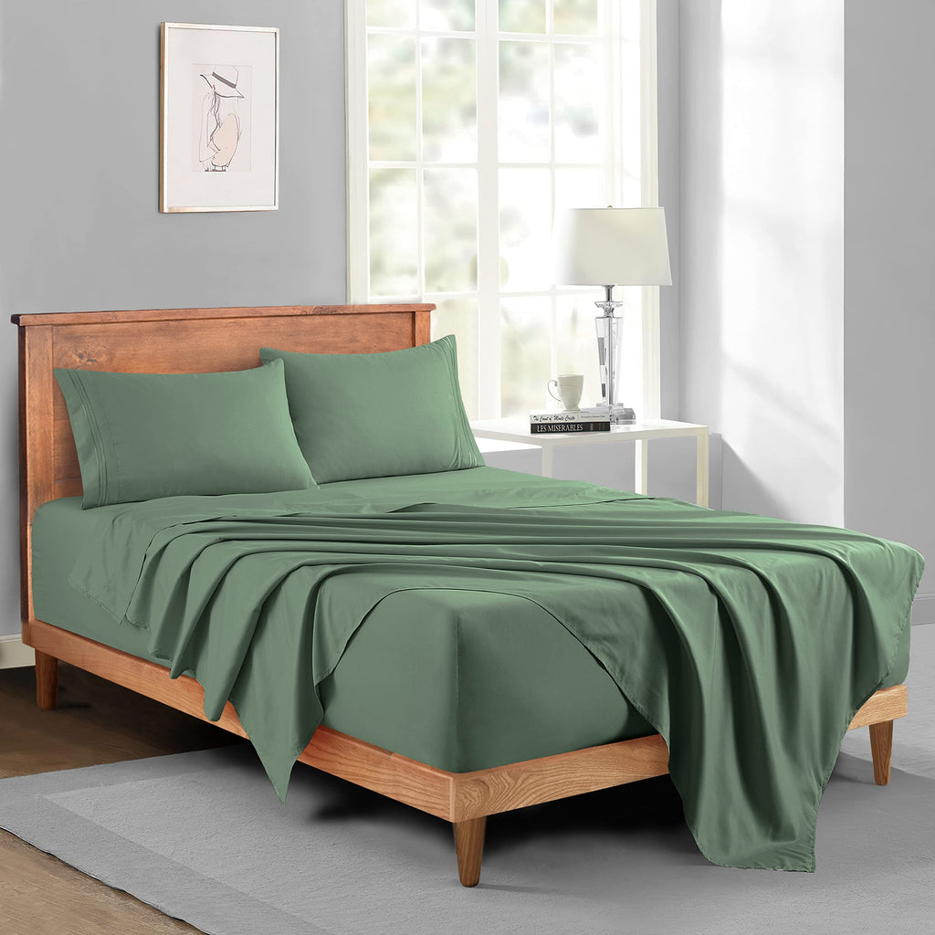 Manyshofu Extra Deep Pocket King Size Sheets - Hotel Luxury 1800 Thread Count Sheets & Pillowcases - Microfiber Bedding Set Up T