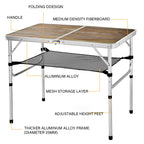 Yufifairy Aluminum Camp Table, Folding Table Portable,Lightweight,Foldable With 2 Adjustable Height, Indoor Outdoor Table For Cooking, Picnic, (2 Heights), 36''L X24''W