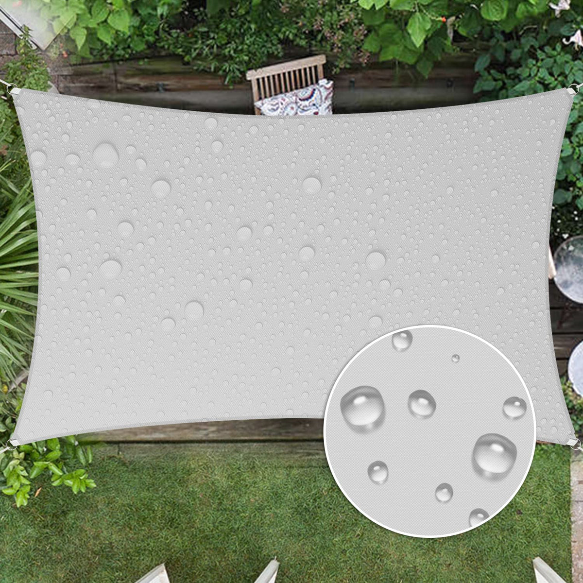 Windscreen4Less 15'X22' Waterproof Sun Shade Sail Rectangle Shade Canopy Cover Uv Block For Backyard Patio Deck Balcony Pergola