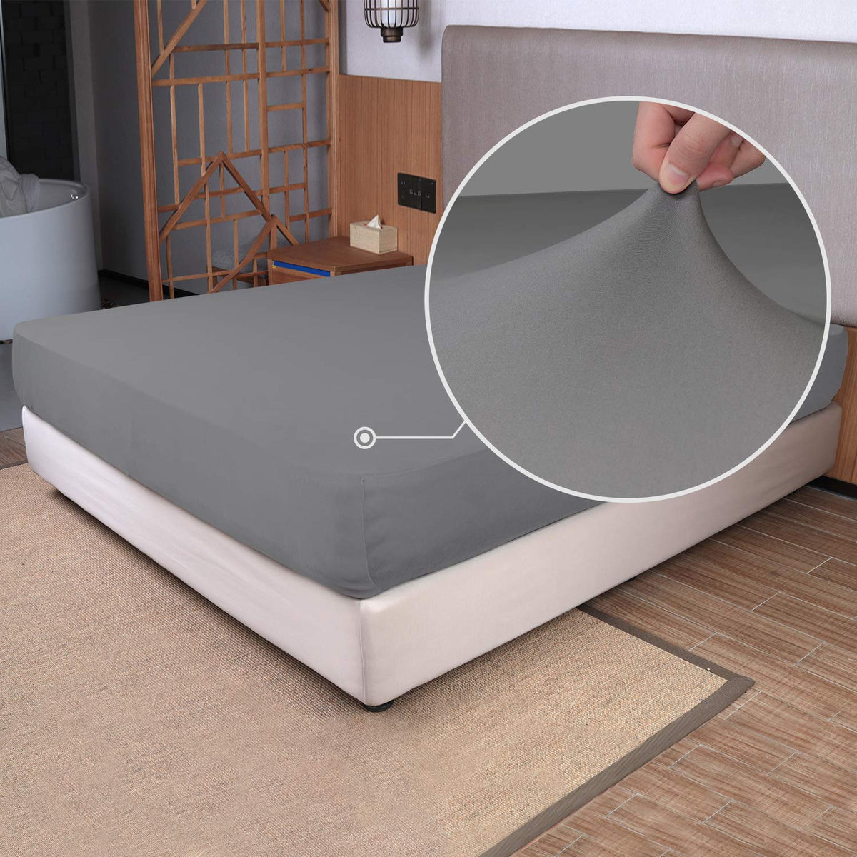 Twin Size Fitted Sheet Only  4Way Stretch Knit, Snug Fit, Wrinkle Free & Stay In Place, No More Slipping Off For Mattress, Sof