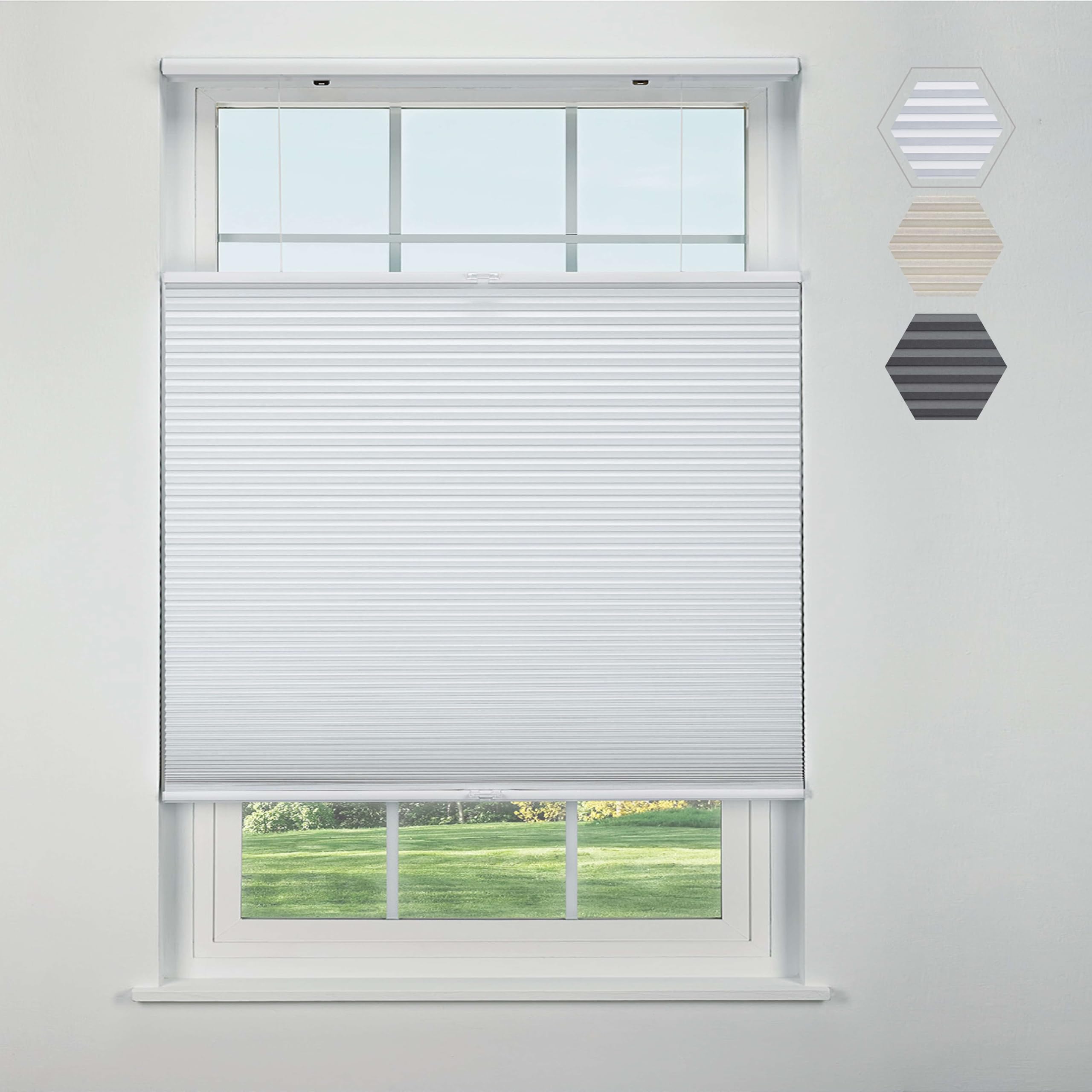Linen Avenue Cordless Top Down Bottom Up Blackout Cellular Shade 48 1/2 W x 48 H, White